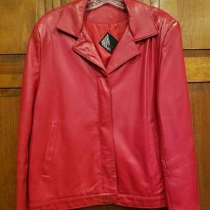 Beautiful Red Womens’s Leather Jacket, Size L